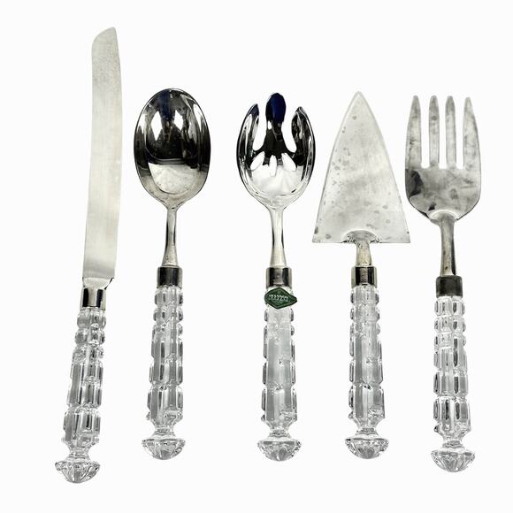 Shannon Crystal Designs of Ireland 5-PC Crystal and Silver Elegant Serving Set - Picture 11 of 11